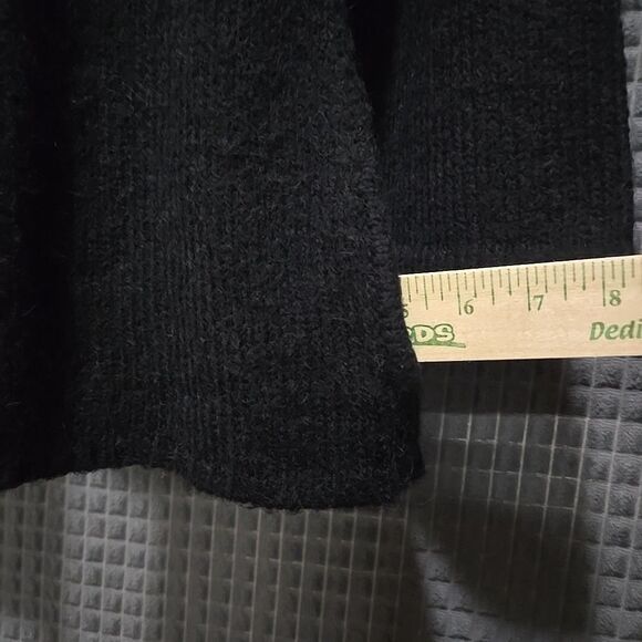 Alpaca Cardigan Cape Sweater SzM 3/4Sleeve Kenar Knit Cozy Basic Capsule Cottage - Picture 8 of 16